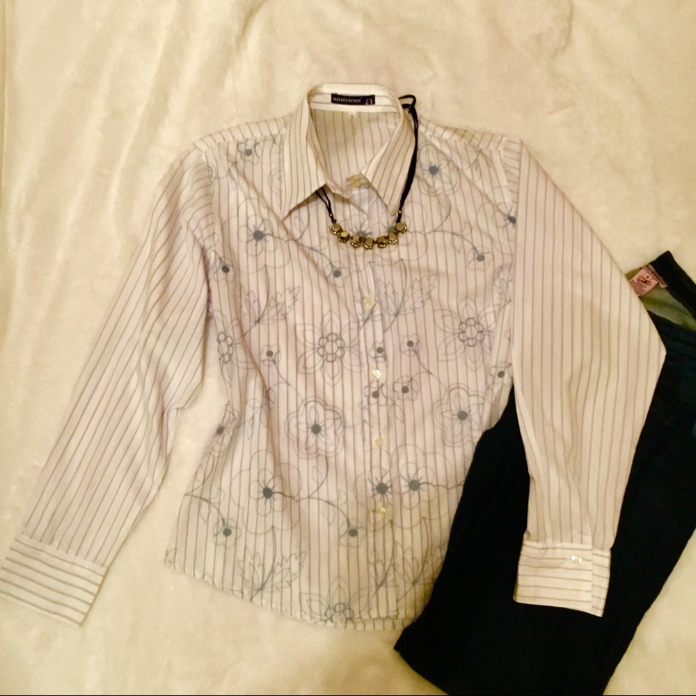 Embroidered Flower Shirt